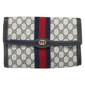 Authentic GUCCI GG Supreme Sherry Line Clutch Bag bst276-022826
